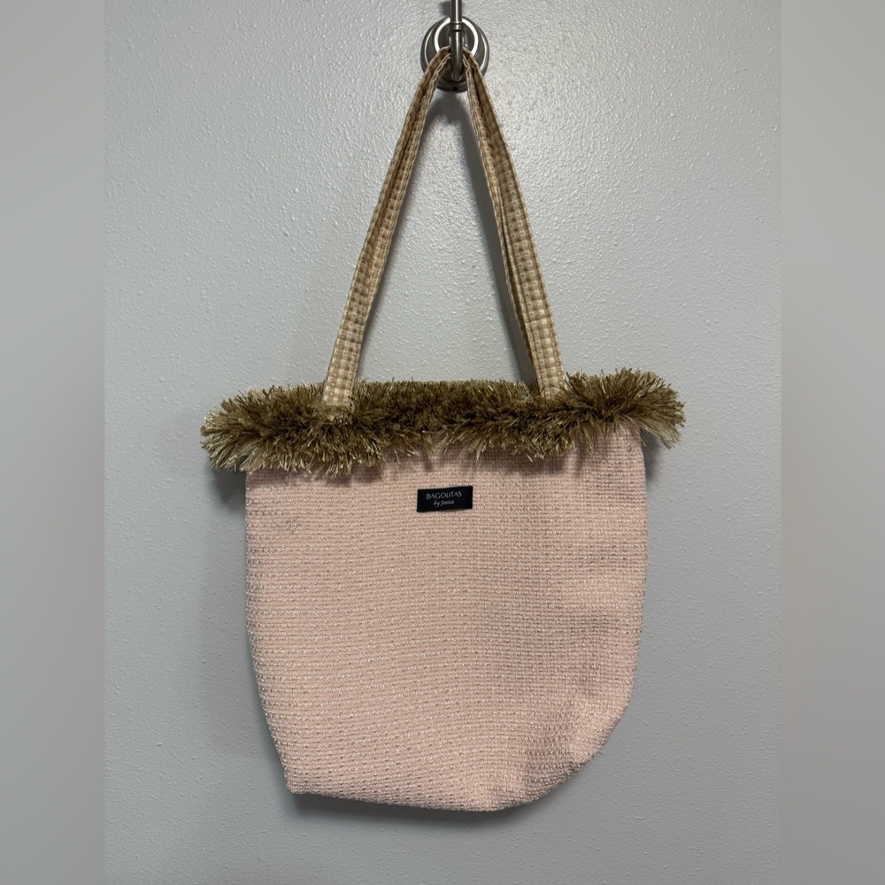 Bagolitas by Janice Pink Fringe Purse – Shoulder Bag – 13.5” x 13”